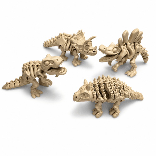 Kit - 4 Esqueletos de Dinossauros