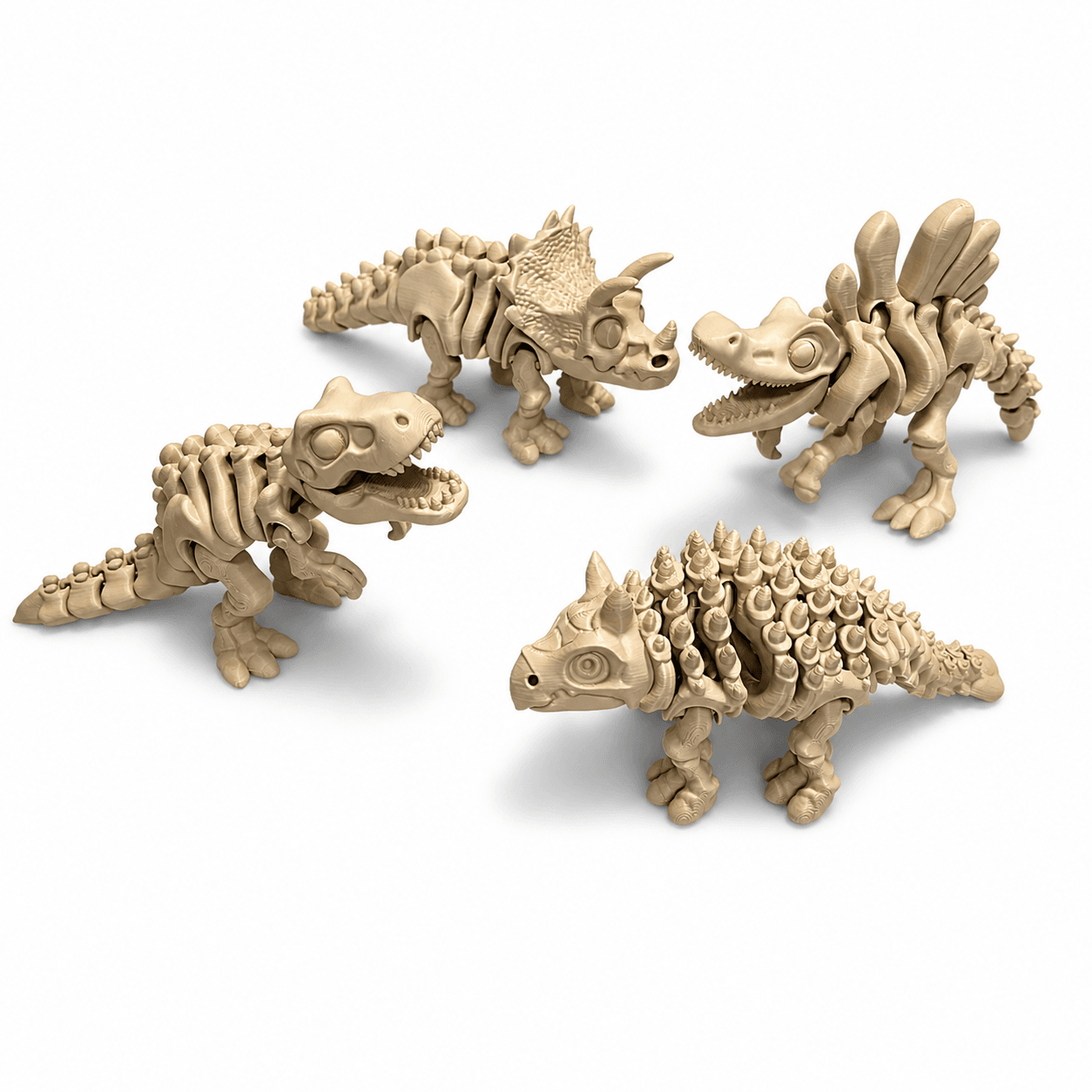 Kit - 4 Esqueletos de Dinossauros